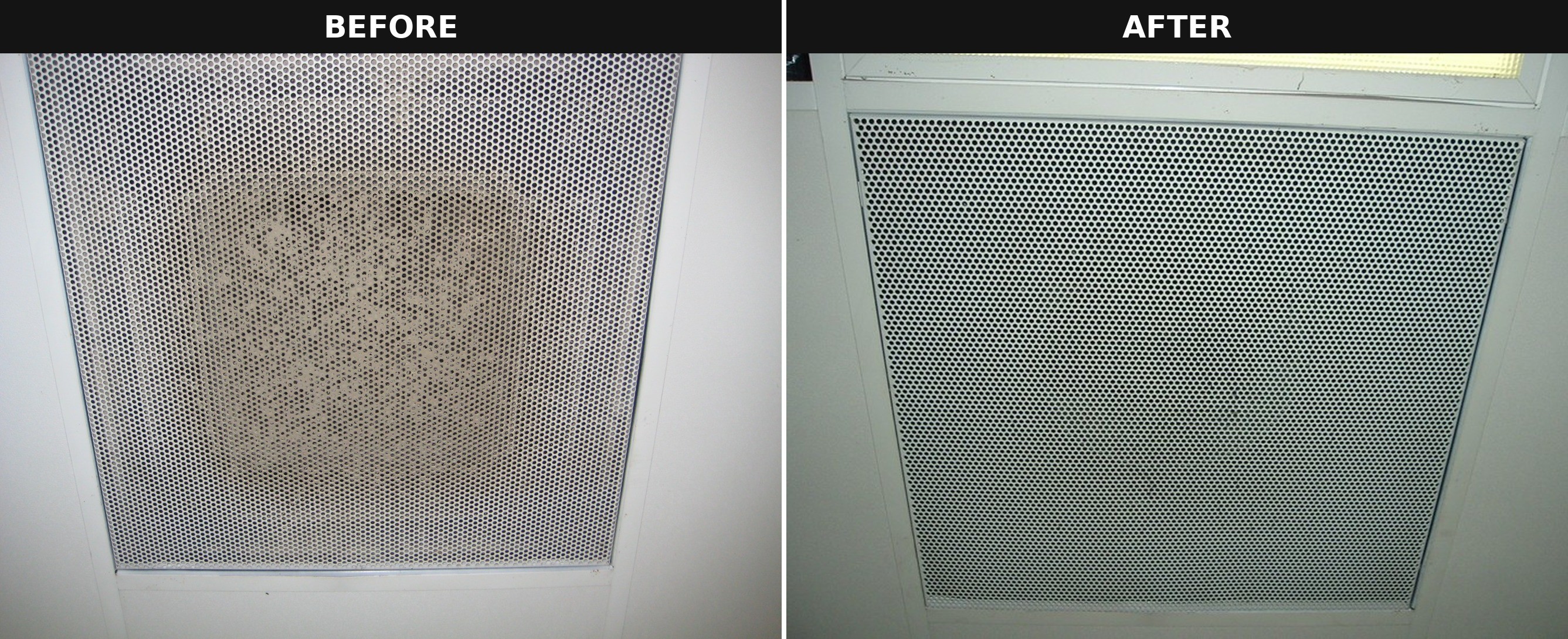 Diffuser before and after cleaning